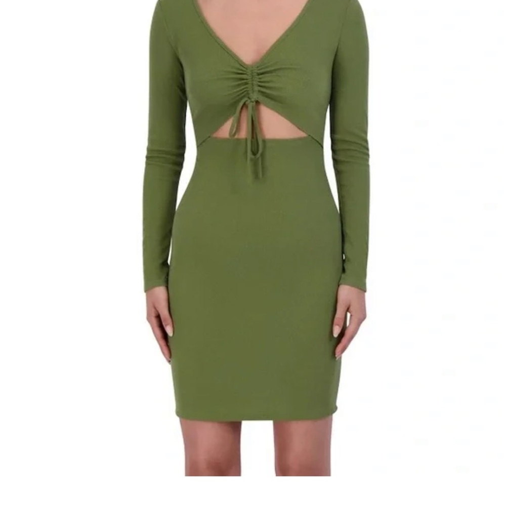 BCBG Paris olive green bodycon dress